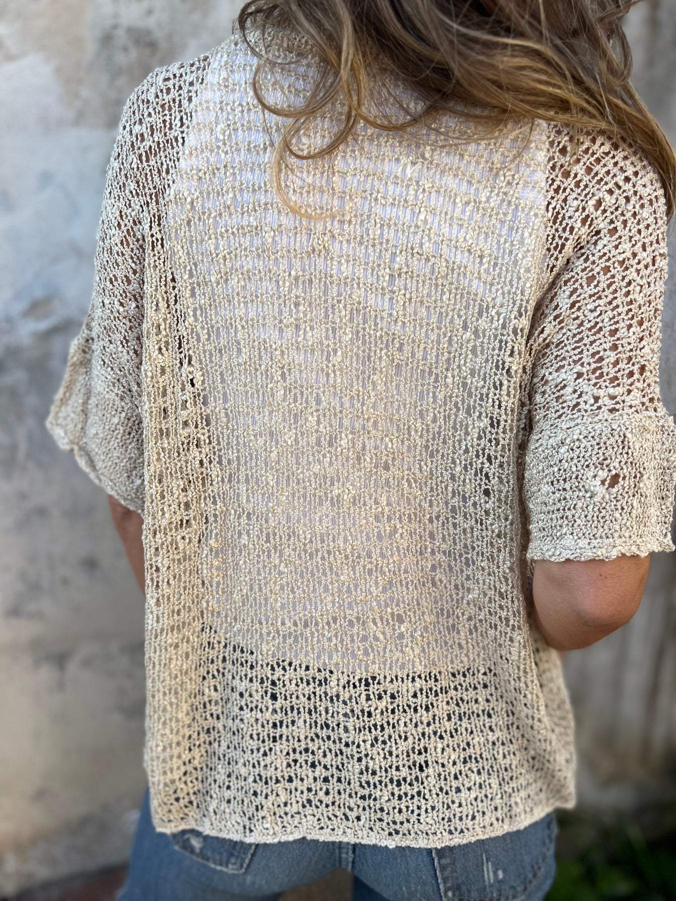 Valenzora | Midsummer open-knit top with long sleeves for women
