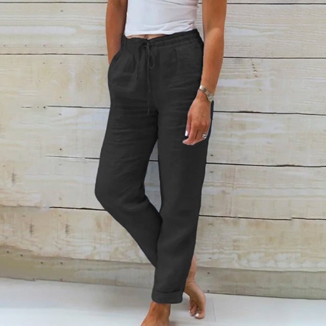 Valenzora | Casual, straight-cut linen trousers