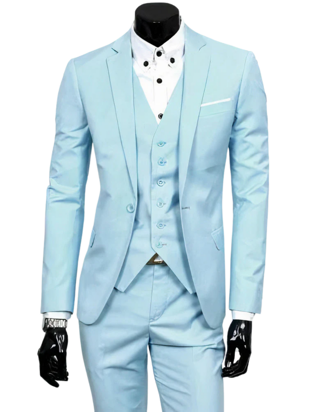 Valenzora | 3-piece suit with lapel collar, blazer, sleeveless vest and slim trousers