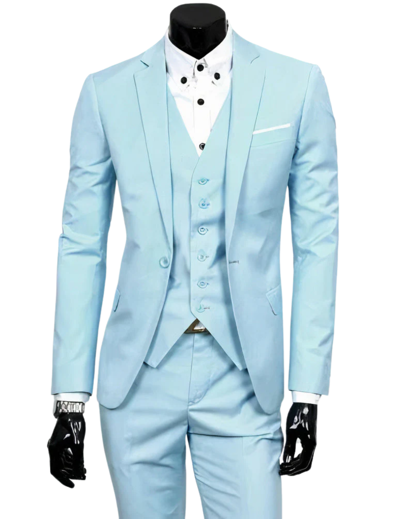 Valenzora | 3-piece suit with lapel collar, blazer, sleeveless vest and slim trousers