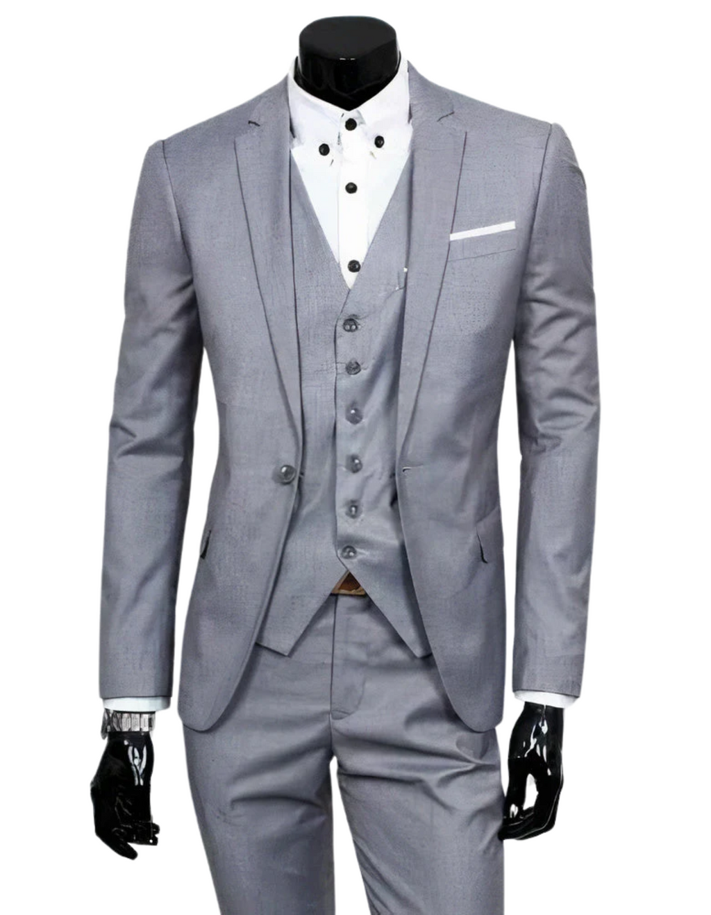 Valenzora | 3-piece suit with lapel collar, blazer, sleeveless vest and slim trousers