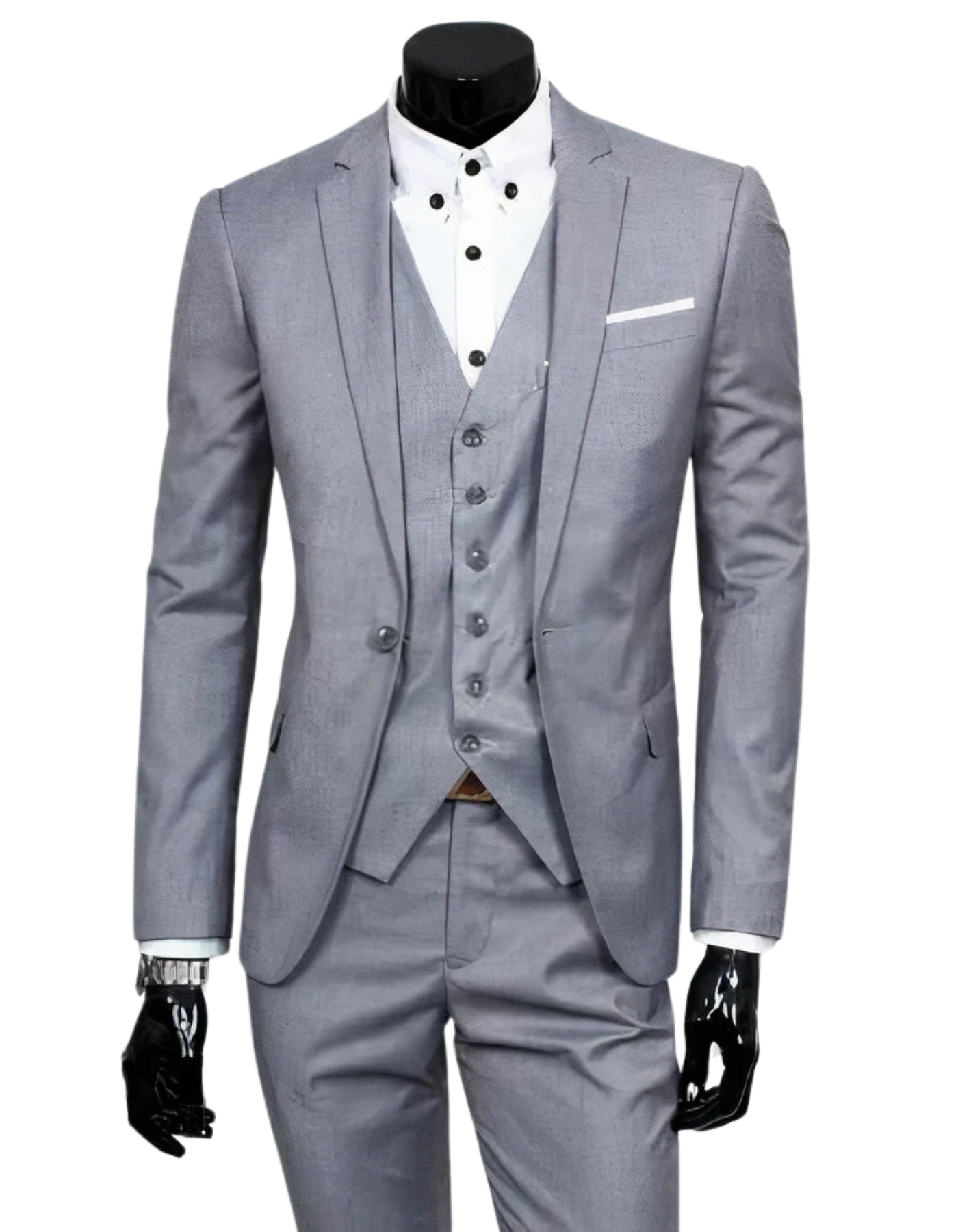 Valenzora | 3-piece suit with lapel collar, blazer, sleeveless vest and slim trousers