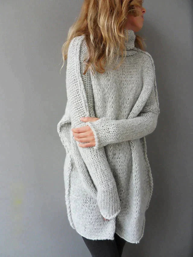 Valenzora - Grey oversized turtleneck sweater