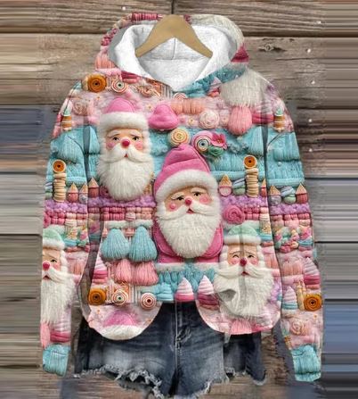 Valenzora | Vintage Santa Printed Hoodie
