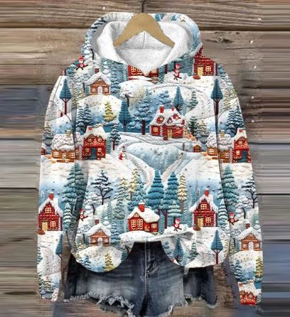 Valenzora | Vintage Santa Printed Hoodie