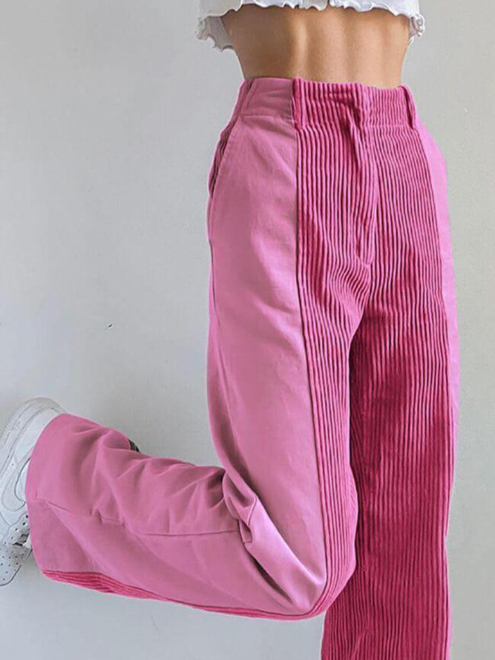 Valenzora | High-Waisted Y2K Cord-Hose mit weitem Bein