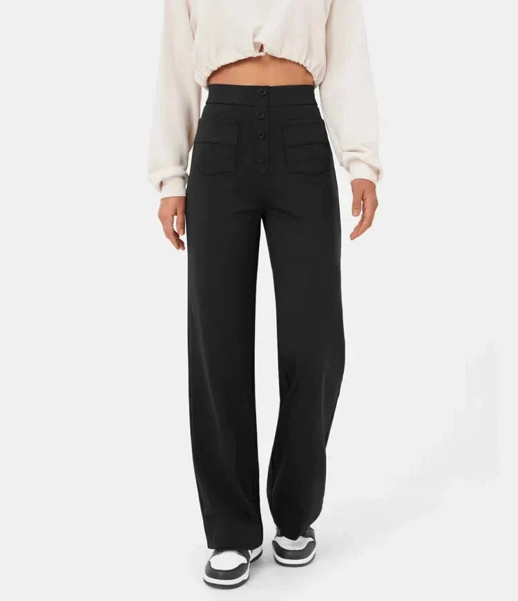 Freizeithose mit hoher Taille und Gummizug