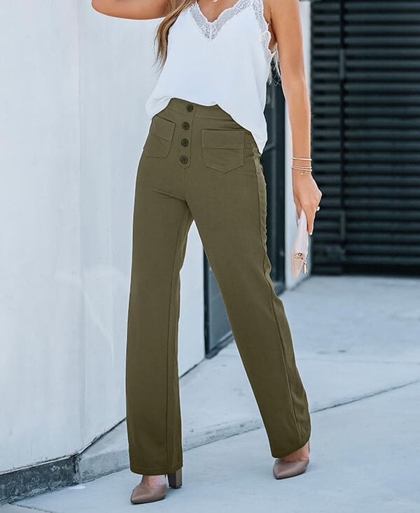 Valenzora | Women's Elastic High-Waisted Casual Trousers