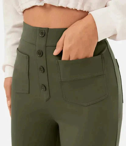 Valenzora | Elastische Freizeithose für Damen mit hohem Bund
