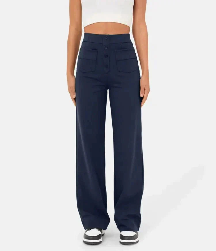 Valenzora | Women's Elastic High-Waisted Casual Trousers