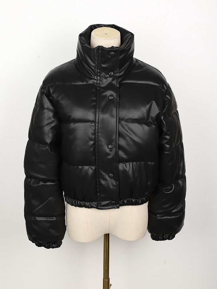 Hovis - Women's quilted jacket made of water-repellent leather
