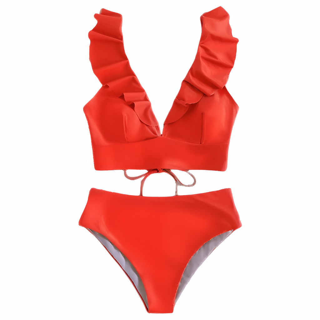 Valenzora | Bikini set with ruffles and high waist