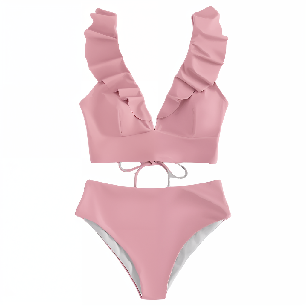 Valenzora | Bikini set with ruffles and high waist