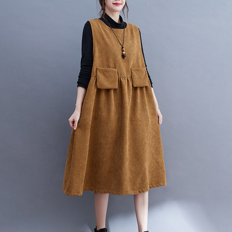 Valenzora - Retro corduroy dress