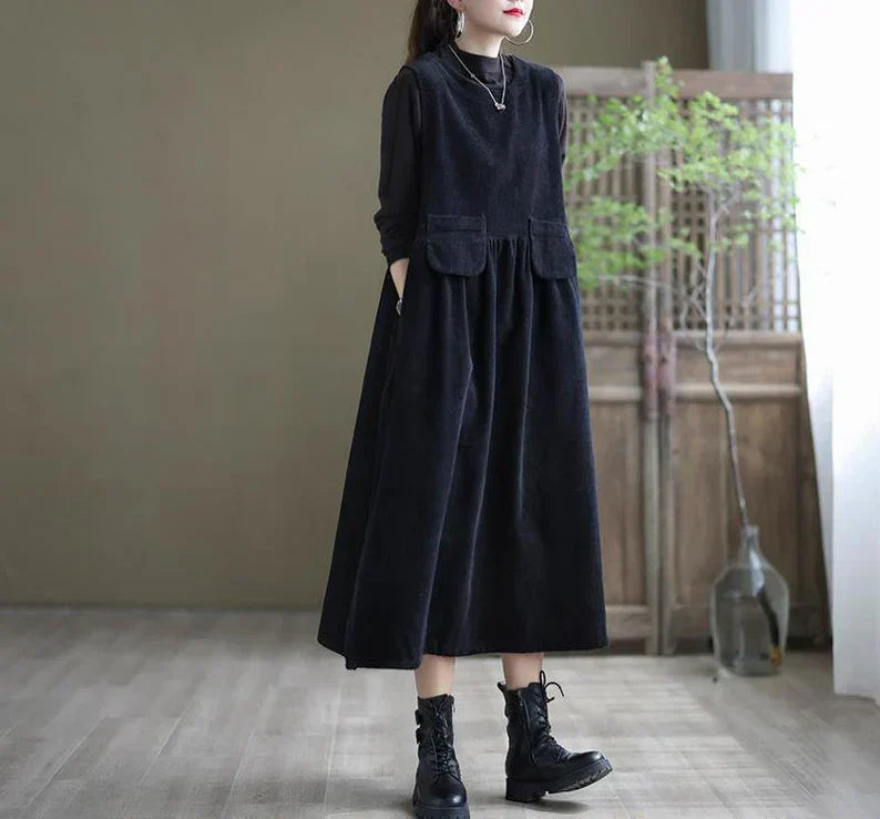 Valenzora - Retro corduroy dress