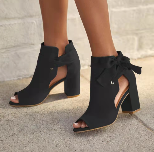 Valenzora | Elegant sandals with a mid-height heel and bow for women