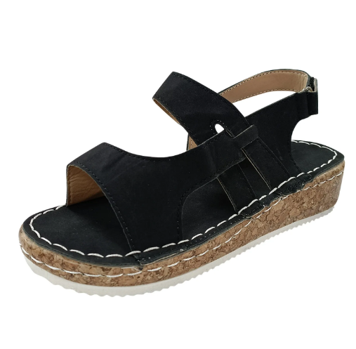 Valenzora | Comfortable sandals with ergonomic footbed and Velcro closure for women