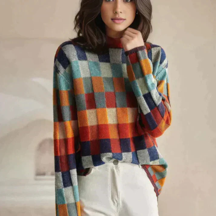 Polka dot turtleneck sweater