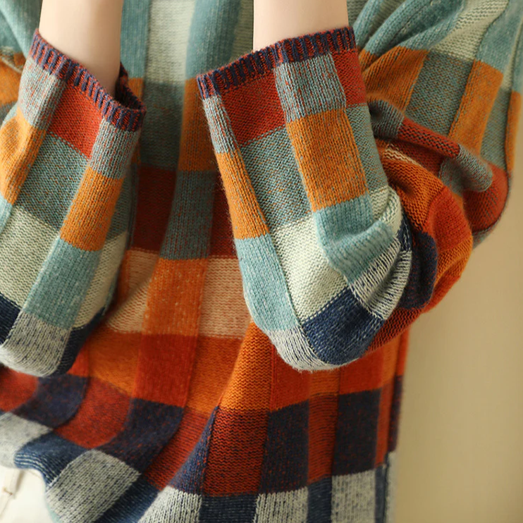 Lia™ - PATCHWORK ROLLNECK SWEATER IN CASHMERE CHIC
