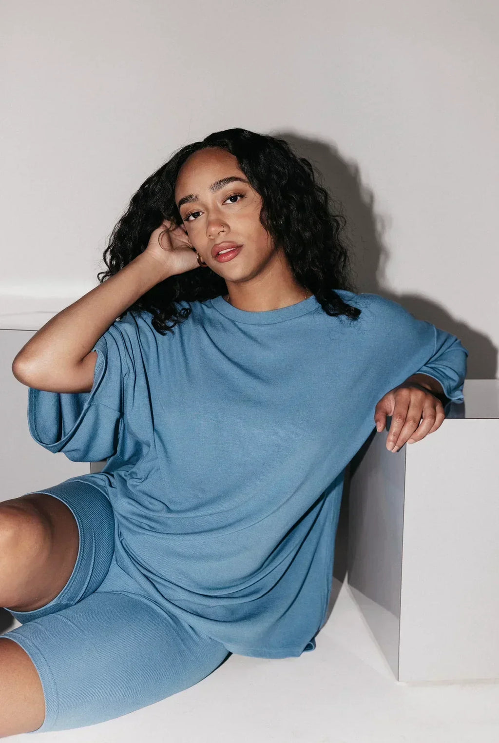 Valenzora | Damen Lounge-Set mit Oversized T-Shirt und Biker-Shorts