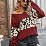 Valenzora V-Ausschnitt Leopardenpullover
