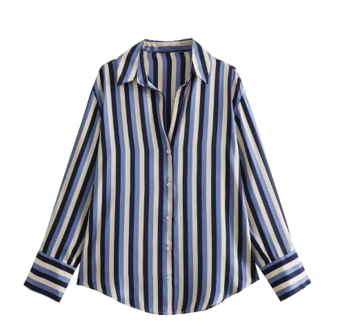 Valenzora | Striped silk shirt