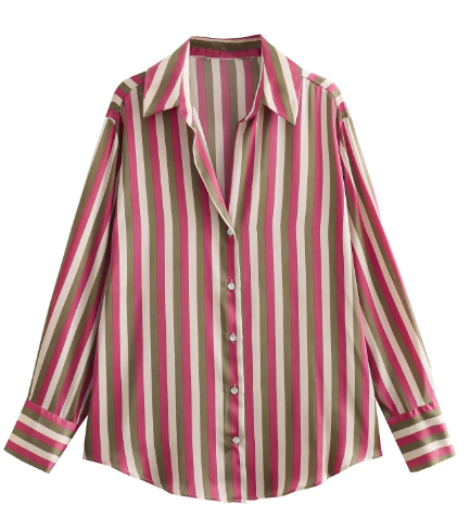 Valenzora | Striped silk shirt
