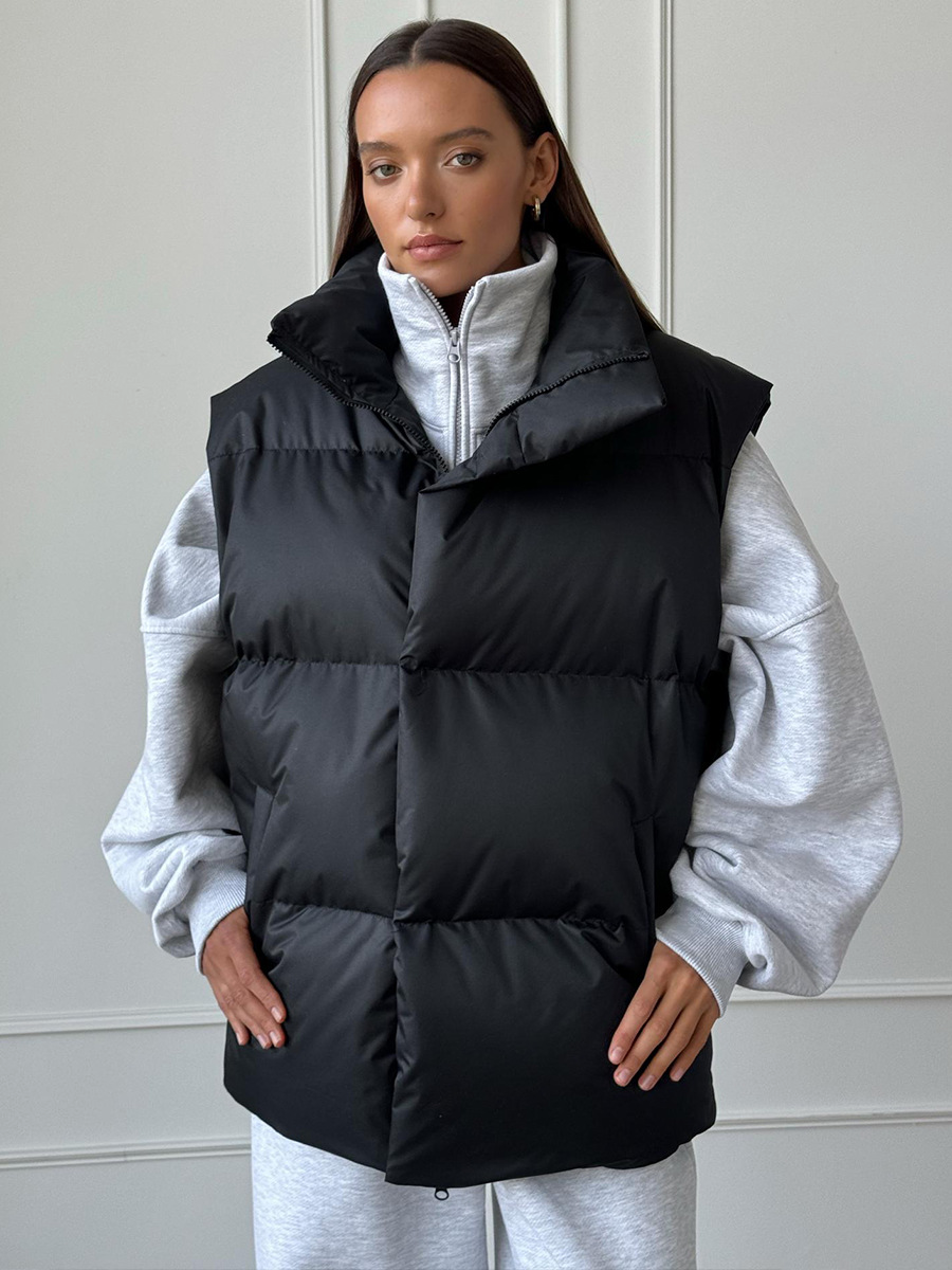 Valenzora | Padded Quilted Vest with High Collar for Women