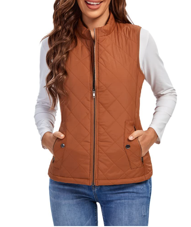 Valenzora | Quilted zip-up vest with pockets for women