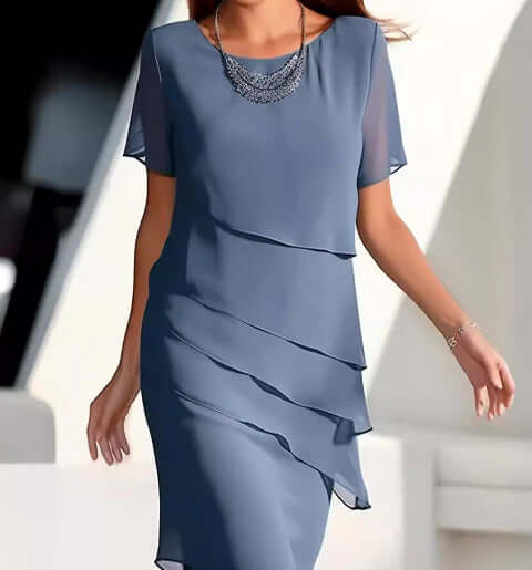 Valenzora | Navy Blue Sleeveless Simple Mini Dress
