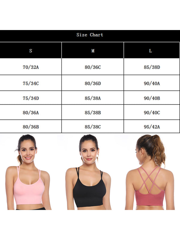 Valenzora | 3-Pack Women's Padded Sports Bra Crisscross Yoga Bra Seamless Medium Impact Fitness Activewear