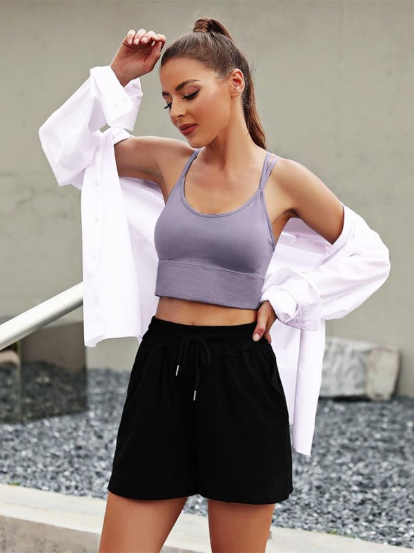 Valenzora | 3-Pack Women's Padded Sports Bra Crisscross Yoga Bra Seamless Medium Impact Fitness Activewear