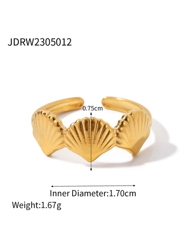 Valenzora | New beach style ocean element shell starfish ring