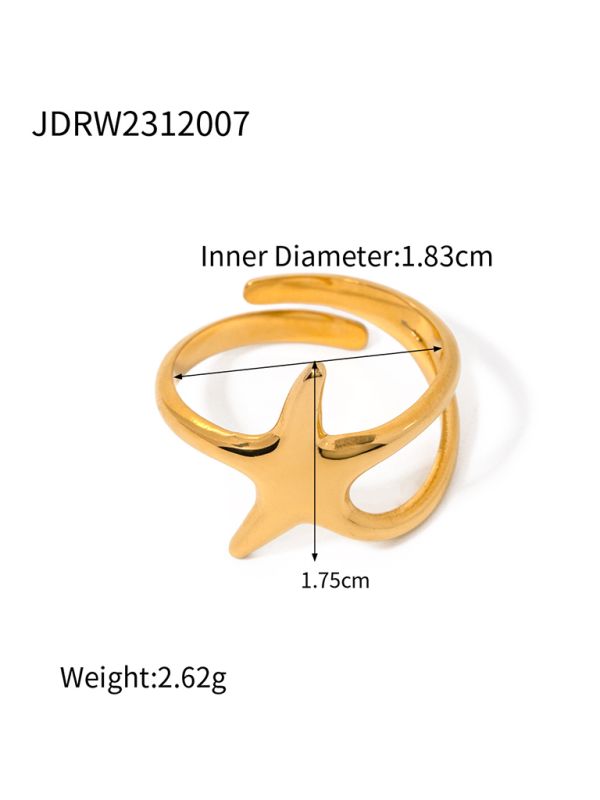 Valenzora | New beach style ocean element shell starfish ring