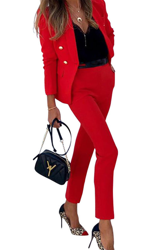 Valenzora | New solid color fashion two-piece suit