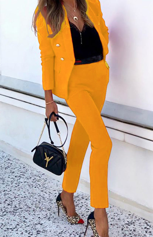 Valenzora | New solid color fashion two-piece suit