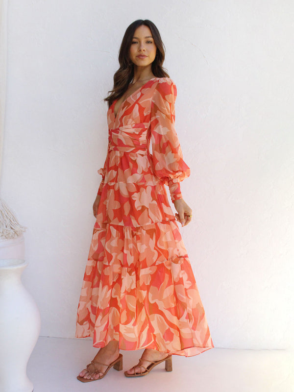 Valenzora | Radiant long-sleeved maxi dress
