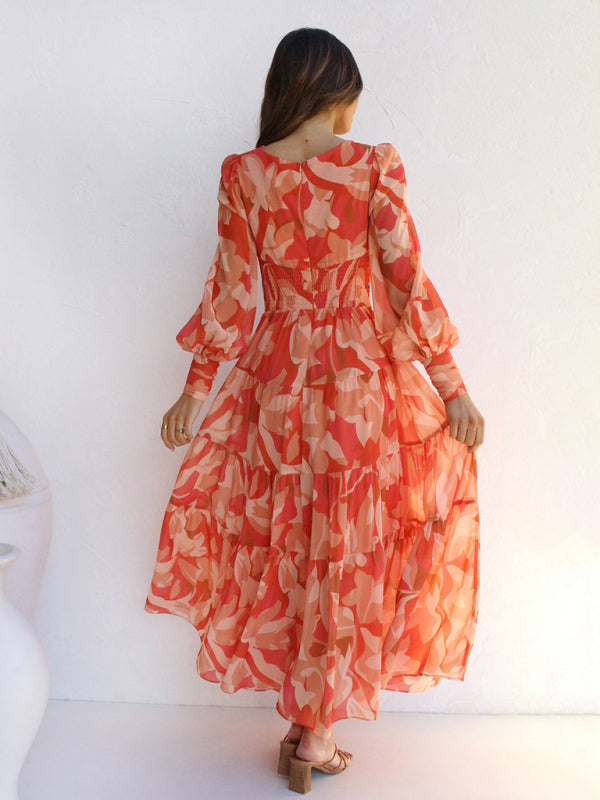 Valenzora | Radiant long-sleeved maxi dress