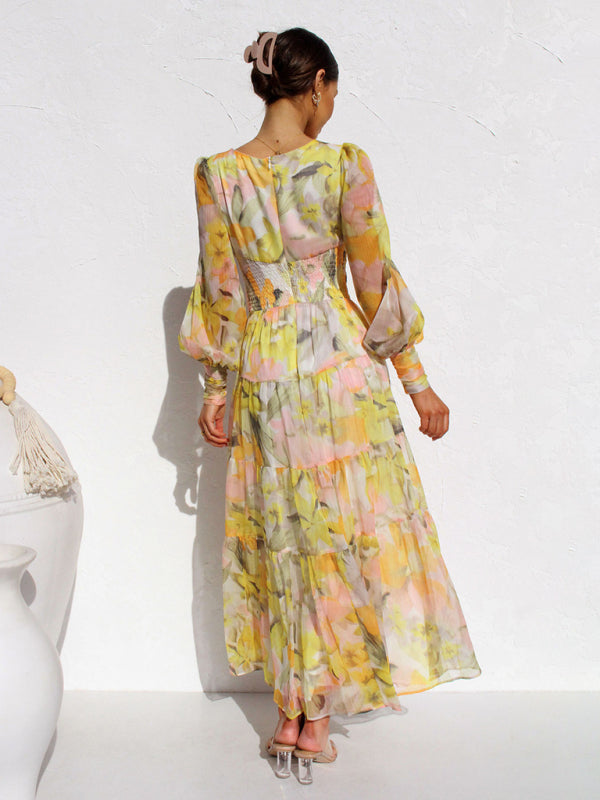 Valenzora | Radiant long-sleeved maxi dress