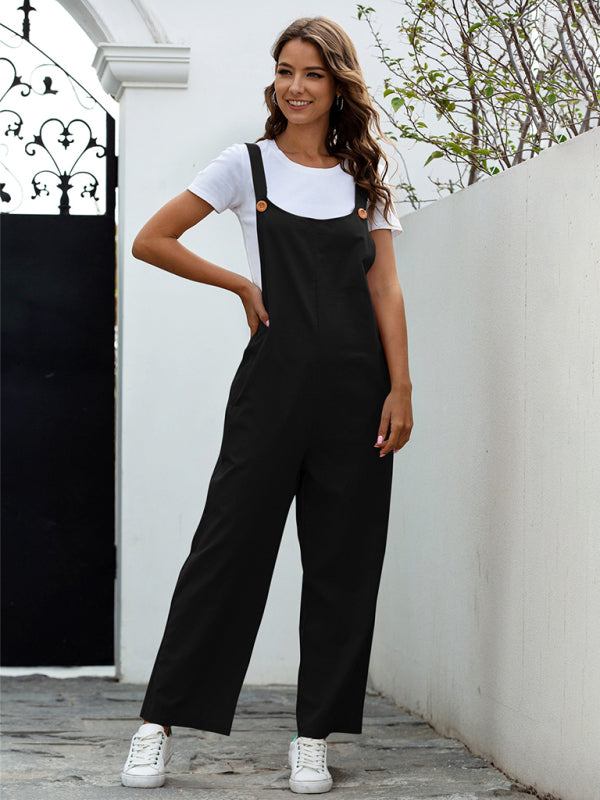 Valenzora | Women's Woven Retro Casual Long Dungarees