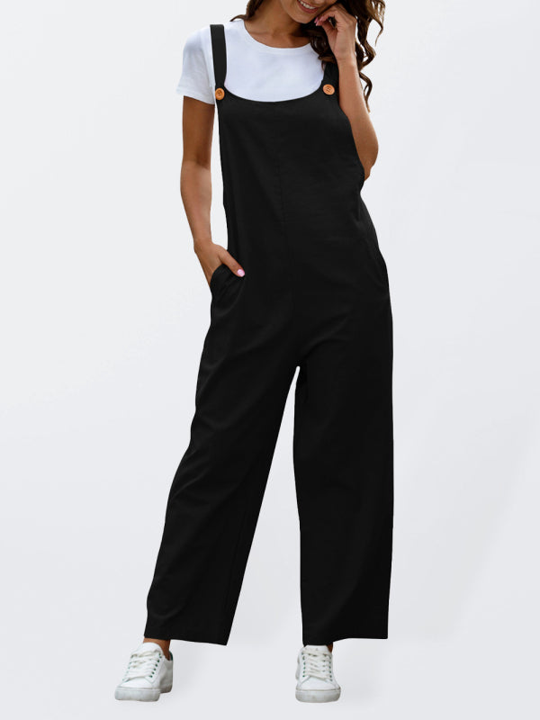 Valenzora | Damen gewebte Retro-Freizeit-Latzhose