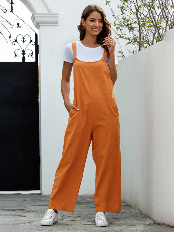 Valenzora | Damen gewebte Retro-Freizeit-Latzhose