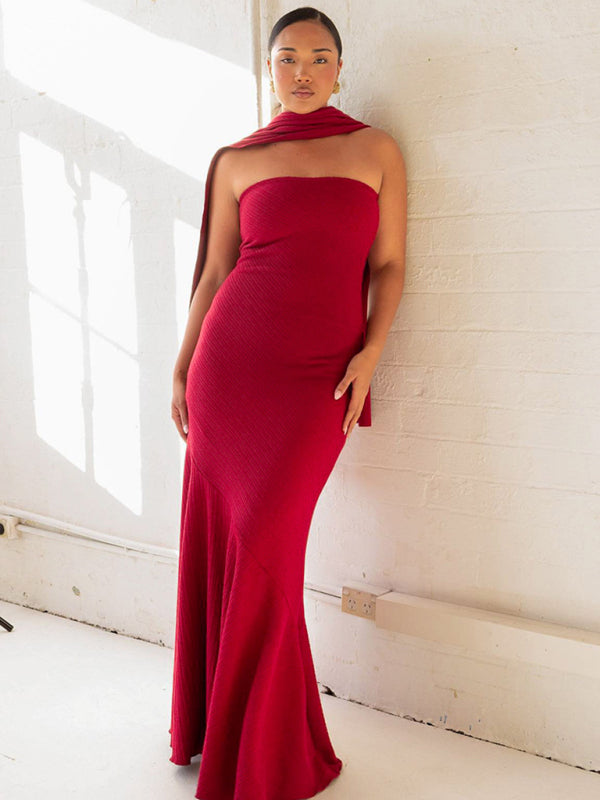 Valenzora | Wrap hem scarf dress