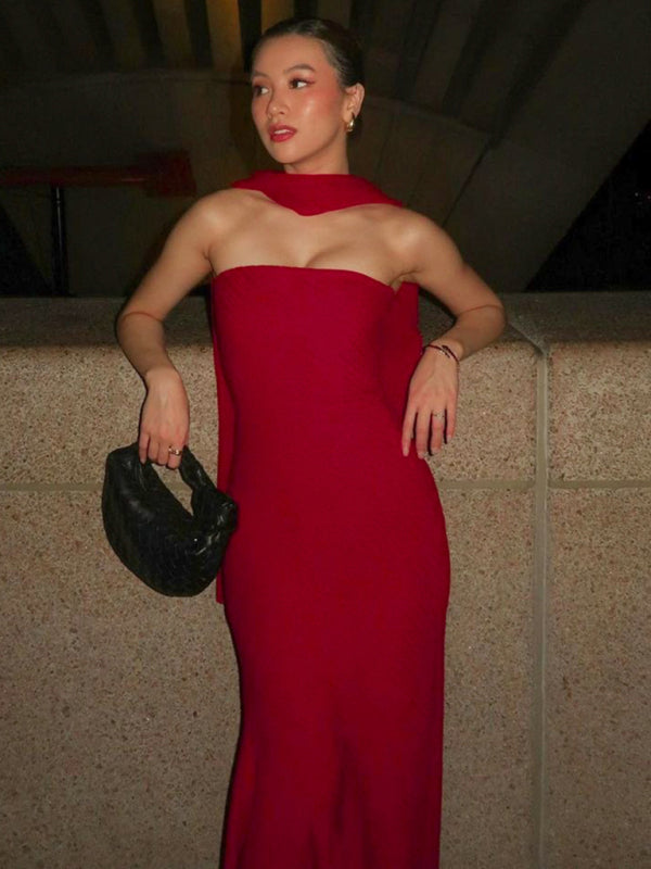 Valenzora | Wrap hem scarf dress