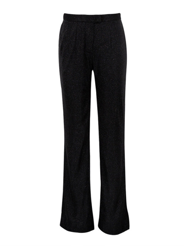 Valenzora | New camisole, slim straight high-waisted trousers, sexy sequined jacket suit set (three-piece set)