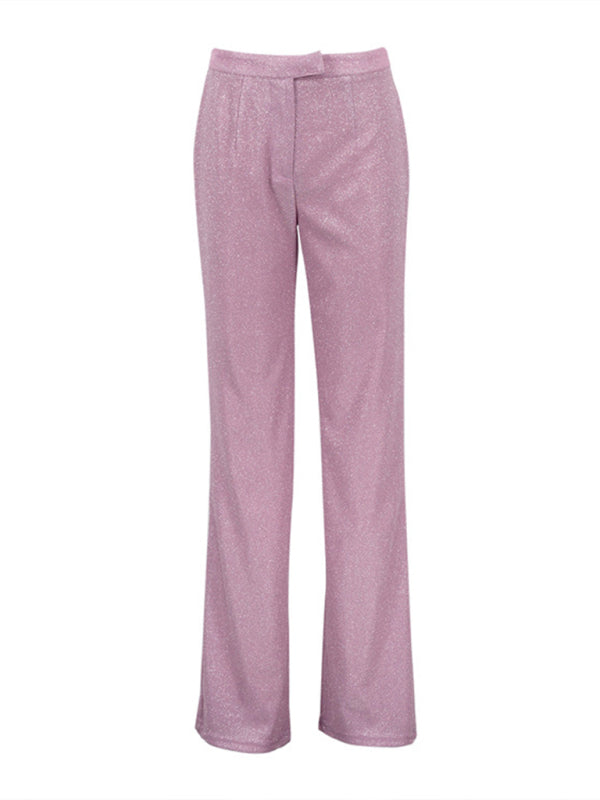 Valenzora | New camisole, slim straight high-waisted trousers, sexy sequined jacket suit set (three-piece set)