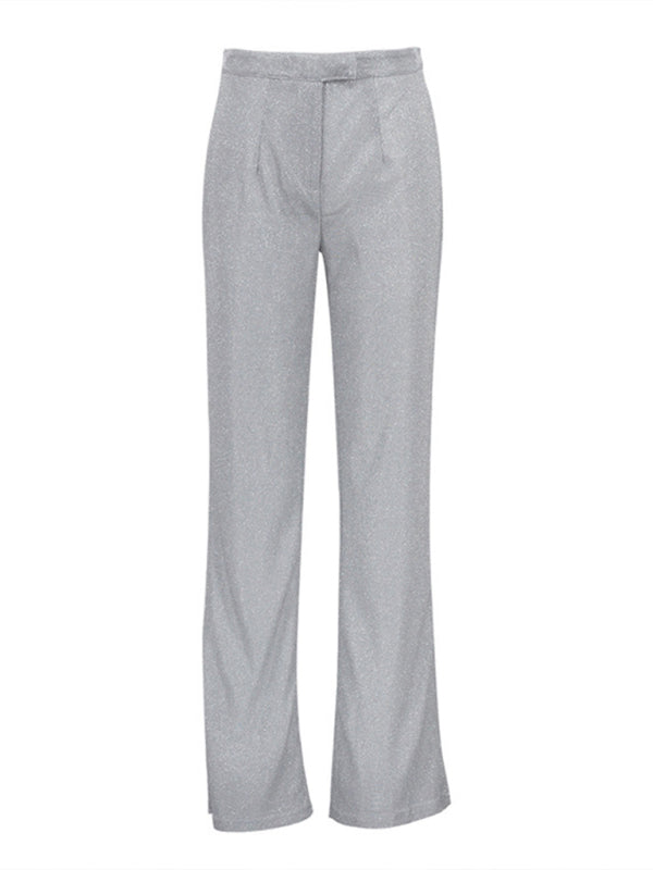 Valenzora | New camisole, slim straight high-waisted trousers, sexy sequined jacket suit set (three-piece set)