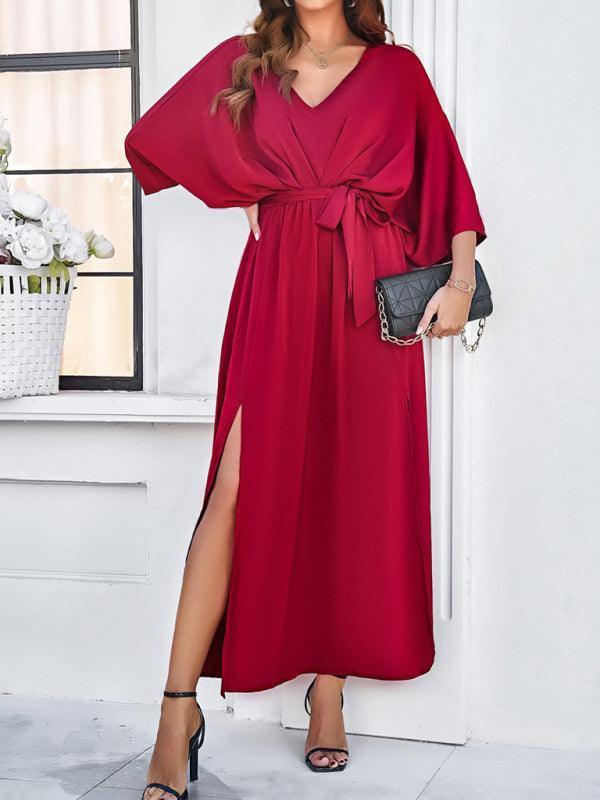 Valenzora | Women's Elegant V-Neck Loose Dress