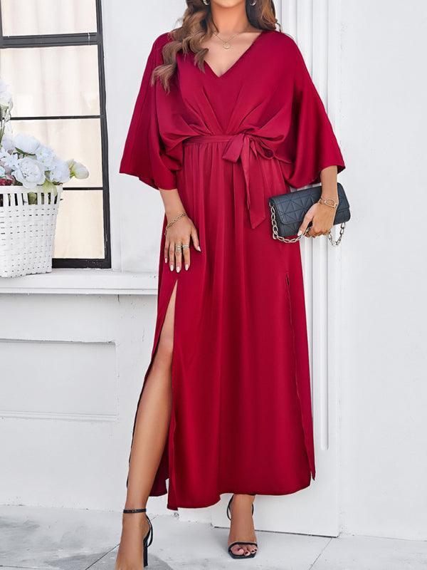 Valenzora | Women's Elegant V-Neck Loose Dress
