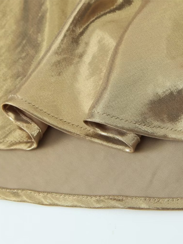 Valenzora | Low-cut back metallic strap dress